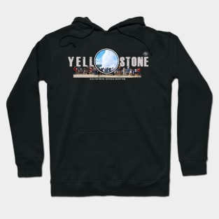 Crowd Watching Old Faithful Geyser Erupt, Yellowstone National Park - dark Hoodie